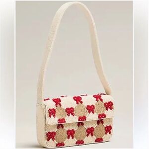 Anthropologie The Fiona Beaded Bag: Winter Icon Edition Bows Checkered